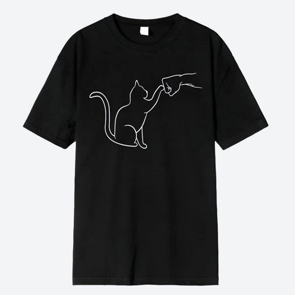 Minimalist Cat Graphic T-Shirts