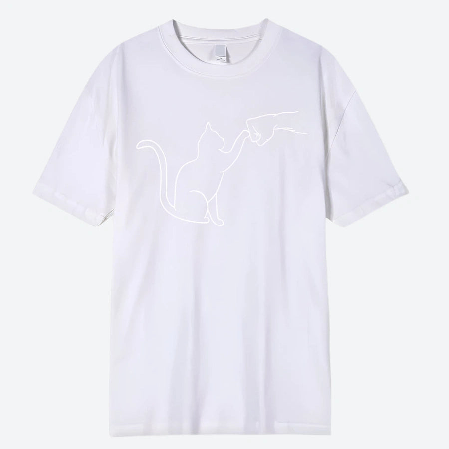 Minimalist Cat Graphic T-Shirts