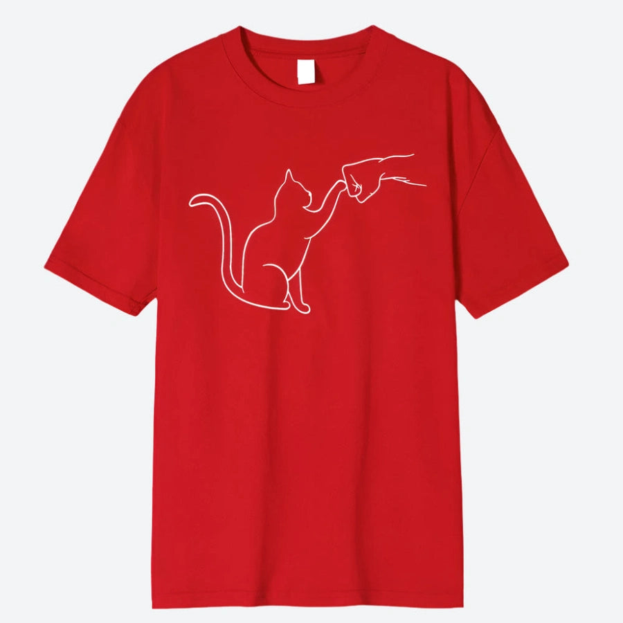 Minimalist Cat Graphic T-Shirts