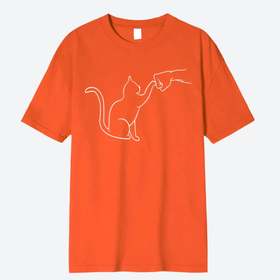 Minimalist Cat Graphic T-Shirts