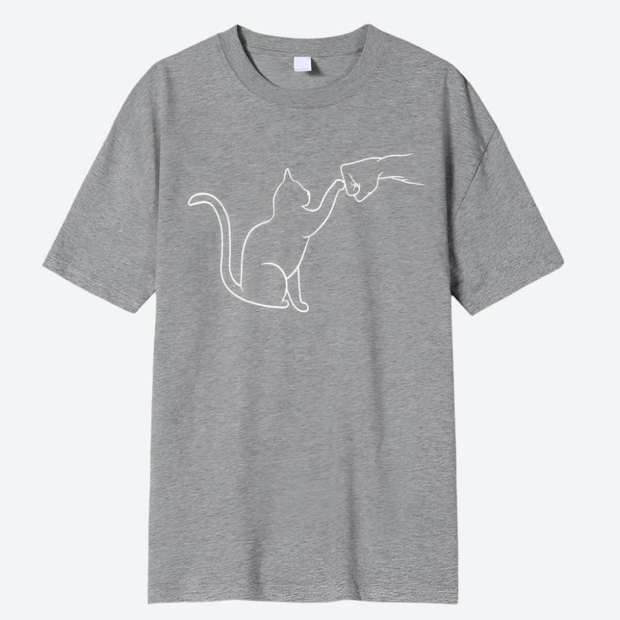 Minimalist Cat Graphic T-Shirts