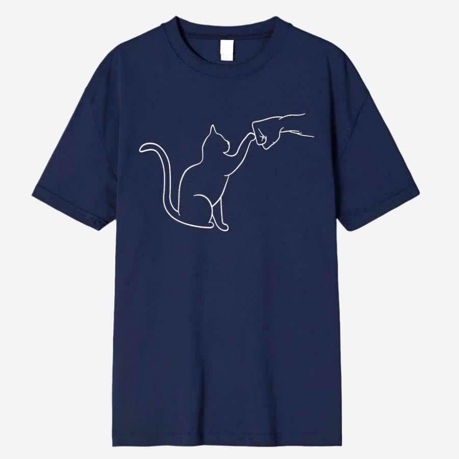 Minimalist Cat Graphic T-Shirts