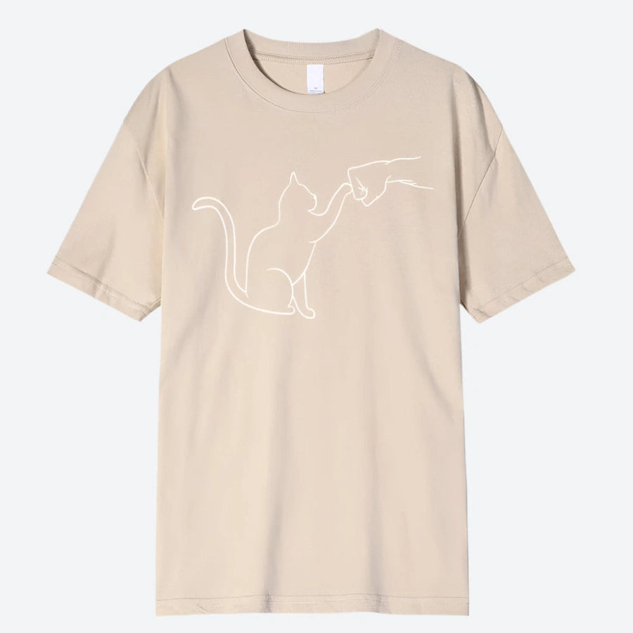 Minimalist Cat Graphic T-Shirts