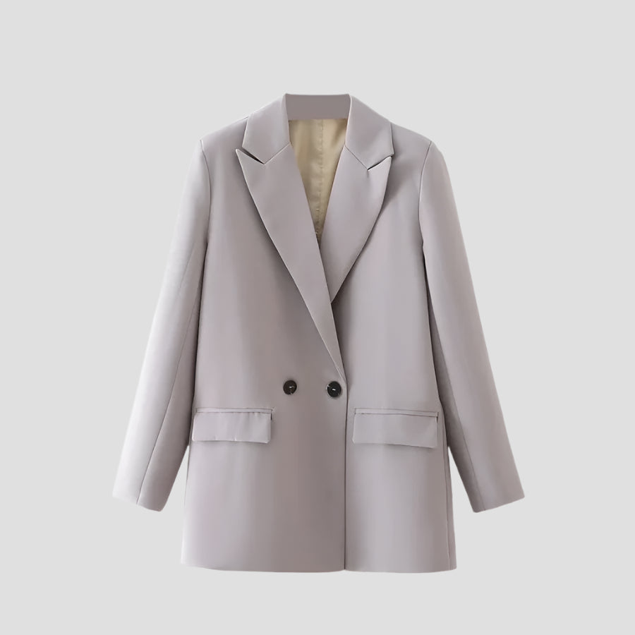 Minimalist Double-Breasted Tailored Blazer Coats