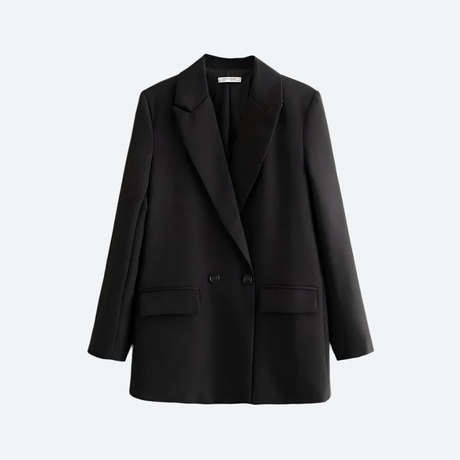 Minimalist Double-Breasted Tailored Blazer Coats