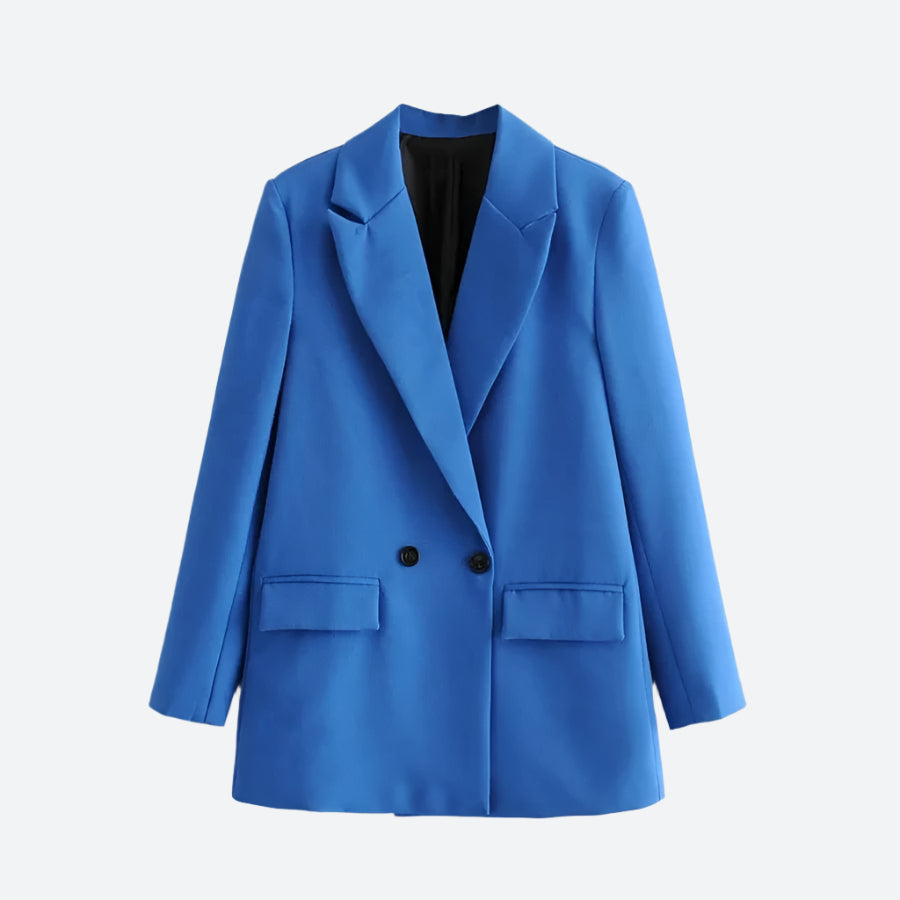 Minimalist Double-Breasted Tailored Blazer Coats