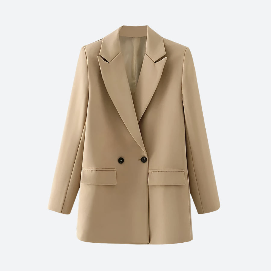 Minimalist Double-Breasted Tailored Blazer Coats