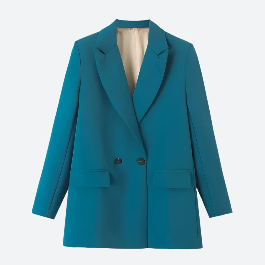 Minimalist Double-Breasted Tailored Blazer Coats