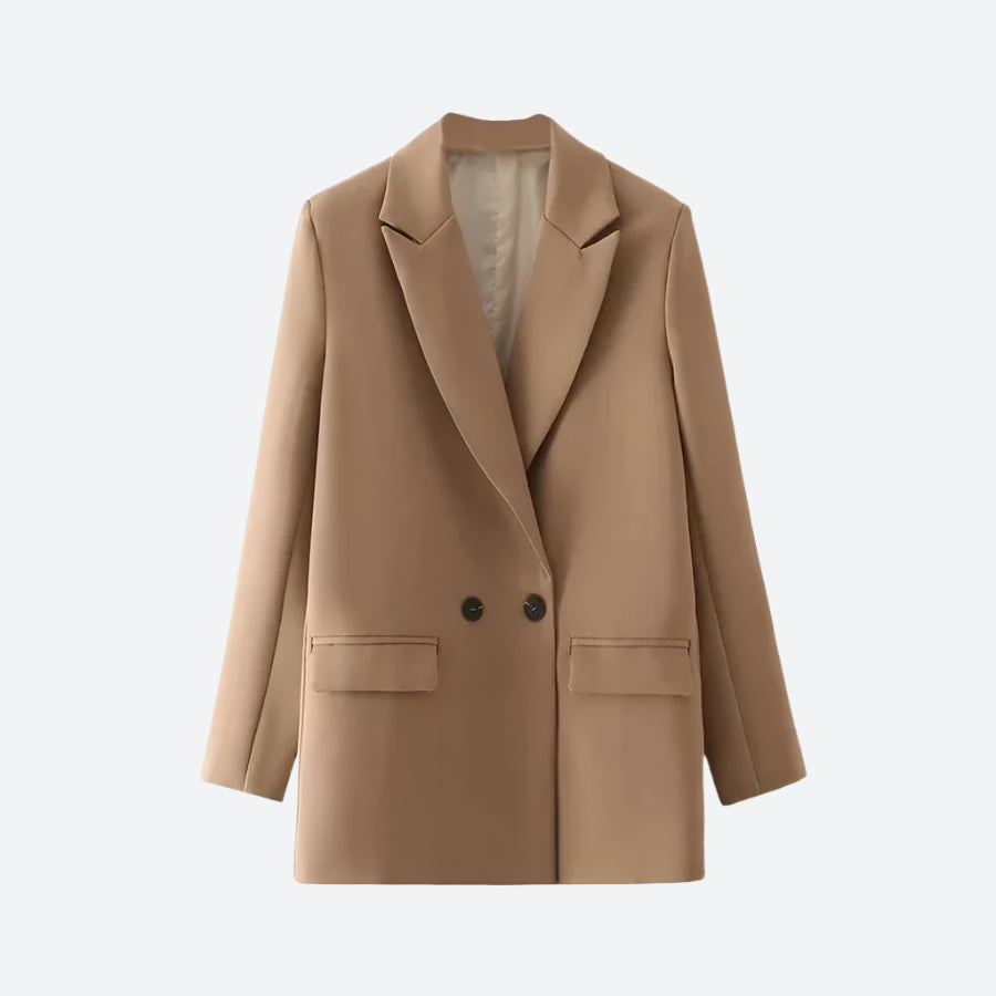 Minimalist Double-Breasted Tailored Blazer Coats