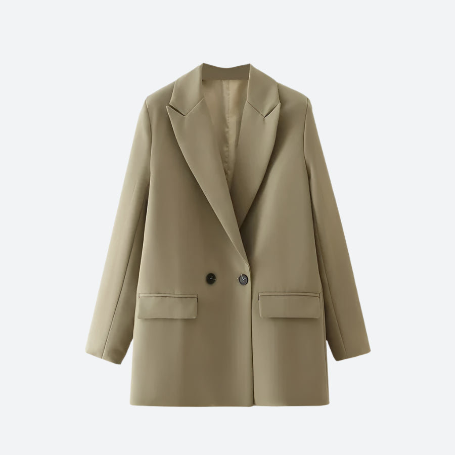 Minimalist Double-Breasted Tailored Blazer Coats