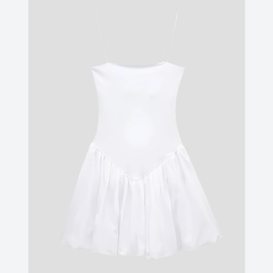 Minimalist Satin Flare Mini Dresses