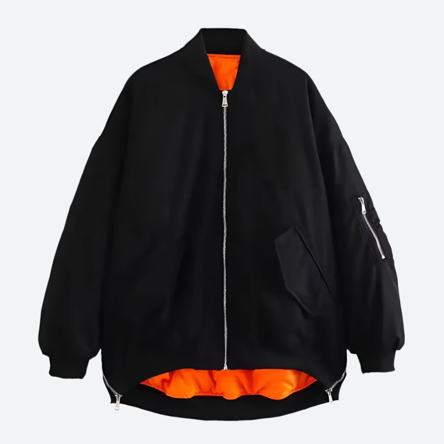 Oversized Zip-Up Bomber Style Jackets