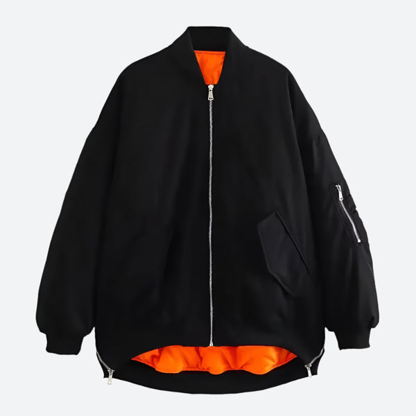 Oversized Zip-Up Bomber Style Jackets