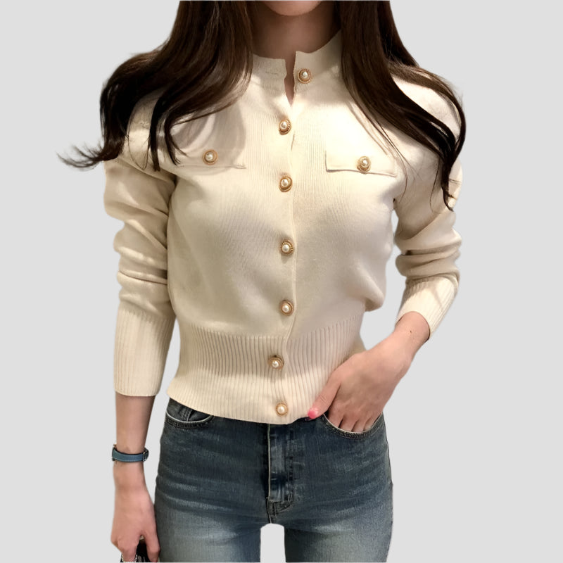 Pearl Button Slim Fit Cardigans