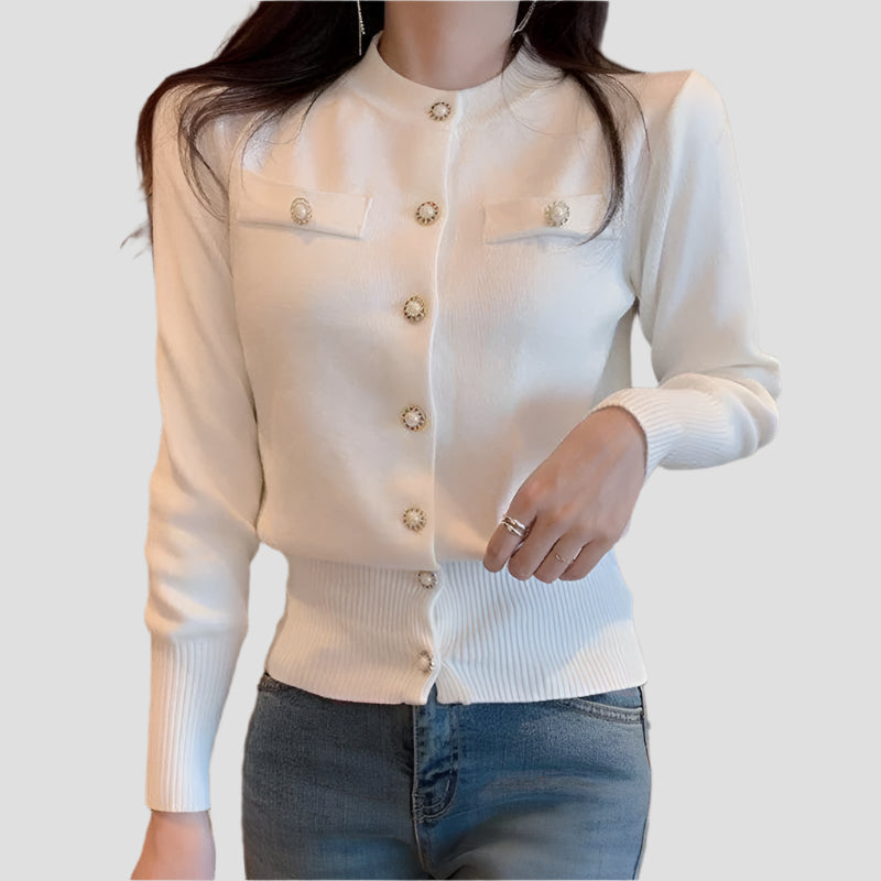 Pearl Button Slim Fit Cardigans