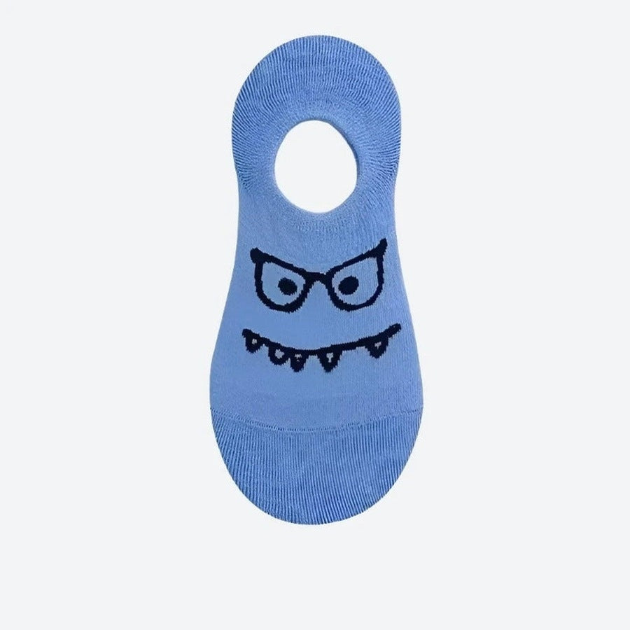 Quirky Monster Face No-Show Socks