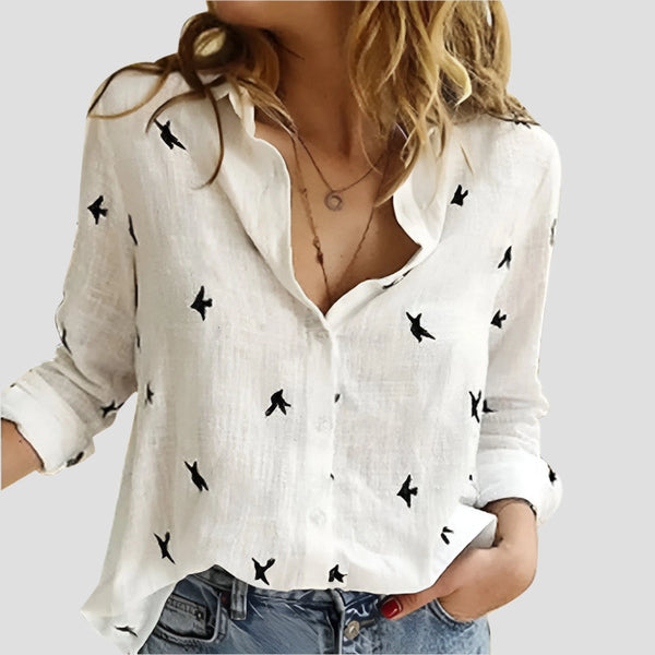 Relaxed Button-Up Printed Shirts