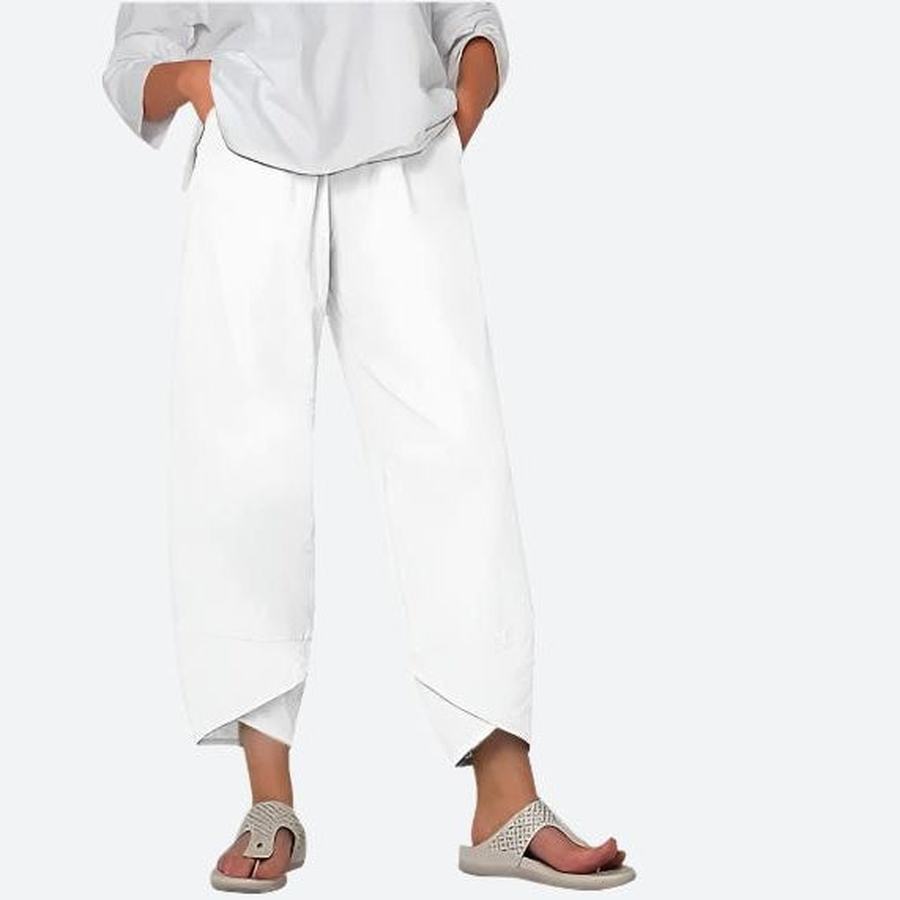 Relaxed Cropped Hem Drawstring Pants