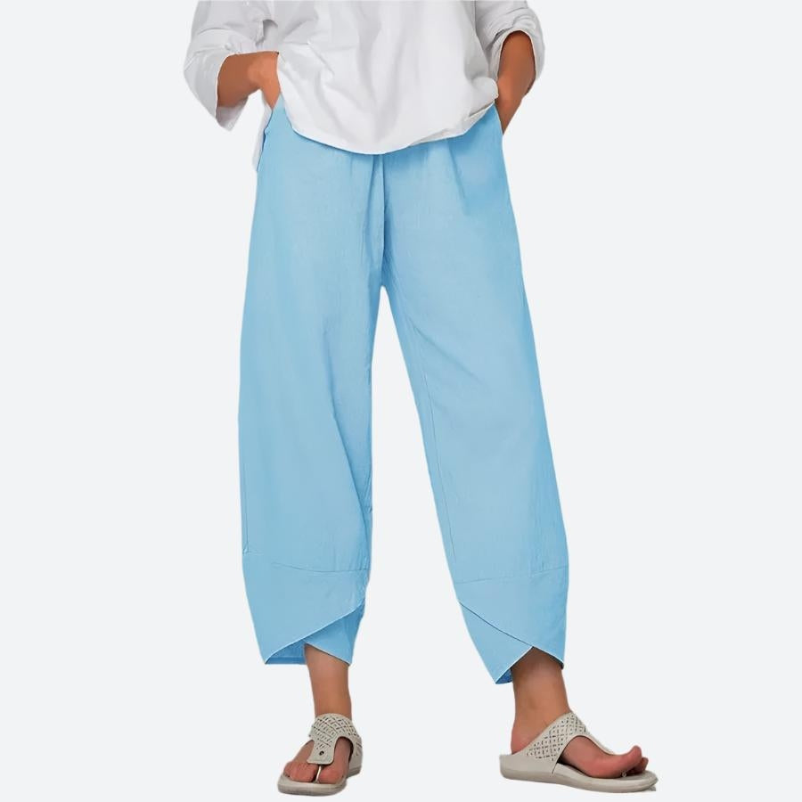 Relaxed Cropped Hem Drawstring Pants
