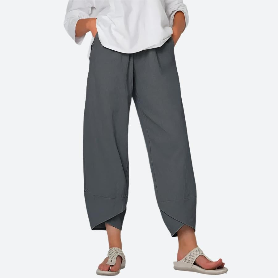 Relaxed Cropped Hem Drawstring Pants
