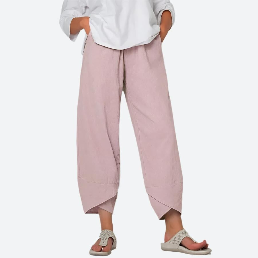 Relaxed Cropped Hem Drawstring Pants