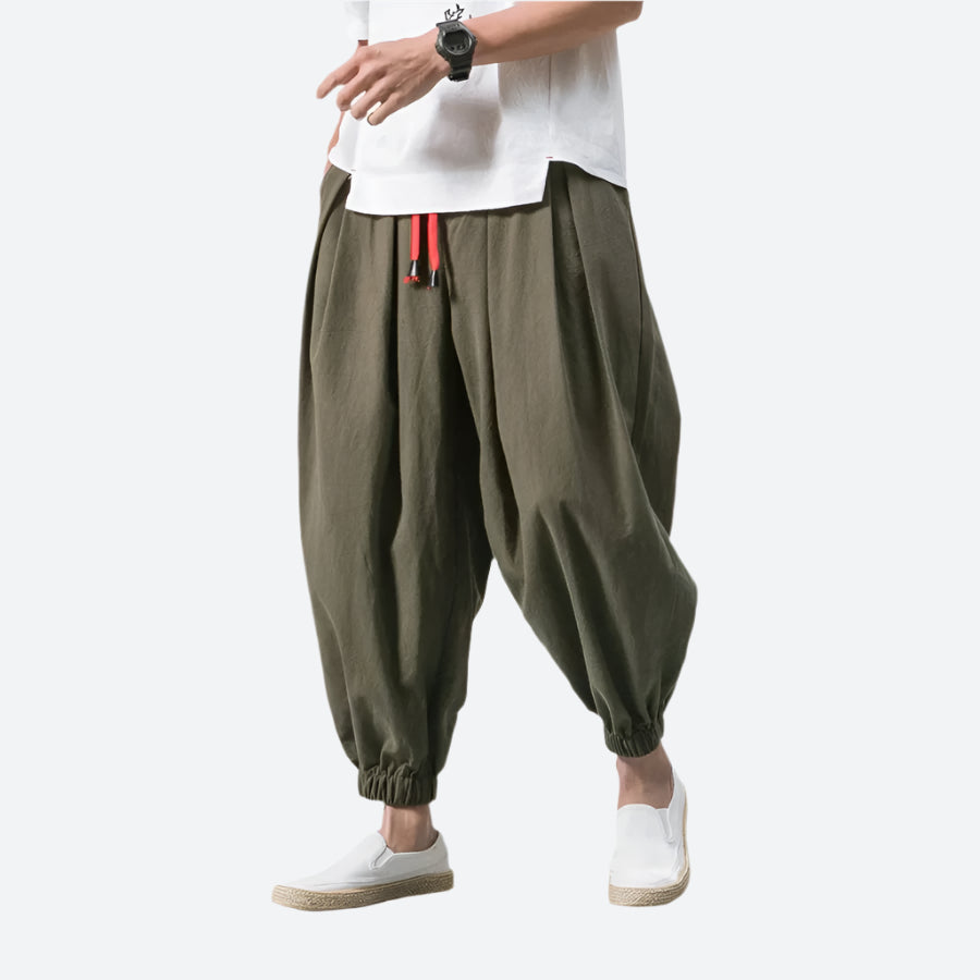 Relaxed Fit Cotton Harem Pants
