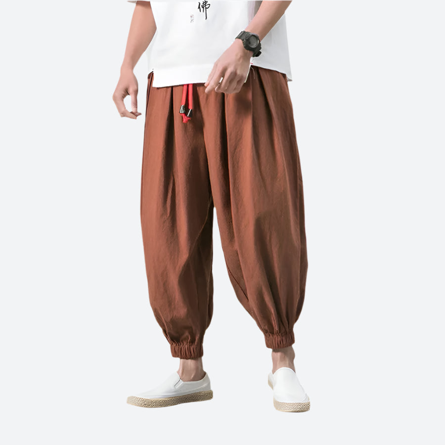 Relaxed Fit Cotton Harem Pants