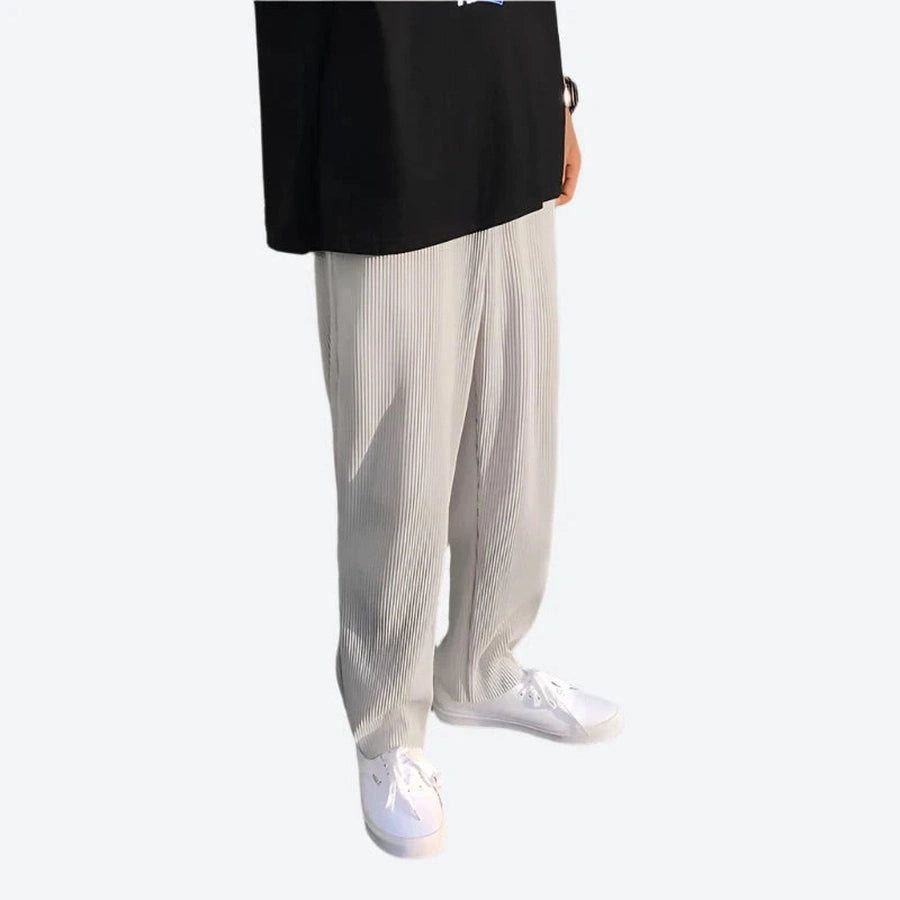 Relaxed Pleated Wide-Leg Lounge Pants