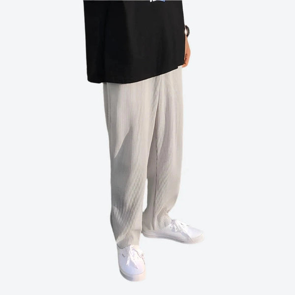 Relaxed Pleated Wide-Leg Lounge Pants