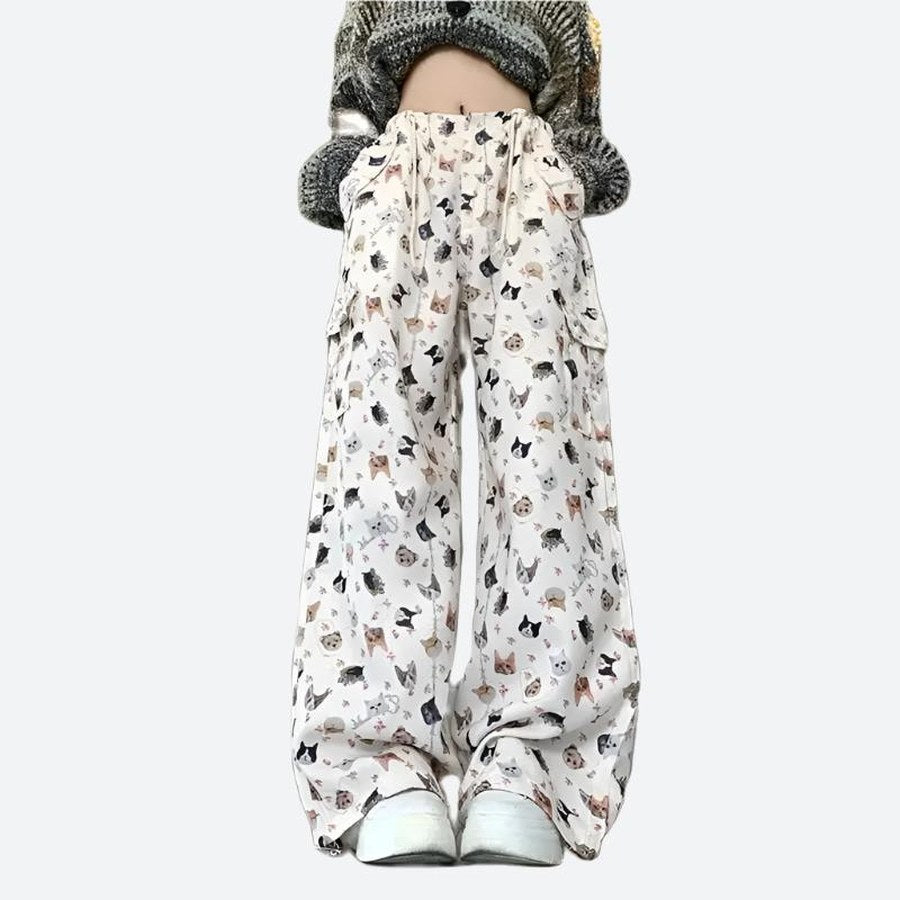 Relaxed Wide-Leg Cargo Lounge Pants