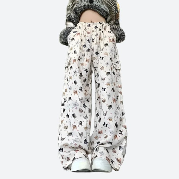 Relaxed Wide-Leg Cargo Lounge Pants