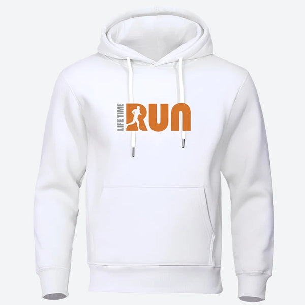 Running Graphic Pullover Hooded Sweatshirts
