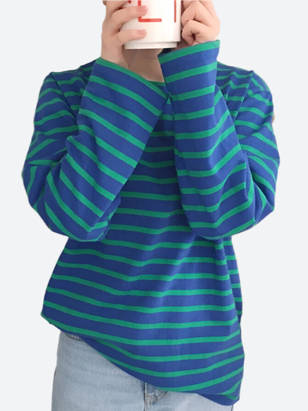Striped Long-Sleeve Relaxed-Fit T-Shirts