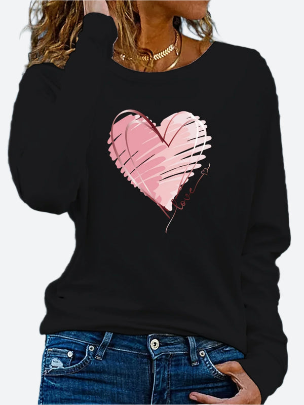 Casual Long-Sleeve Graphic Print T-Shirts