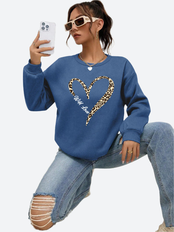 Casual Graphic Print Pullover Sweatshirts