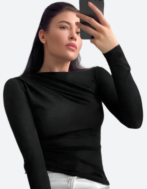 Elegant Asymmetrical Long-Sleeve Tops