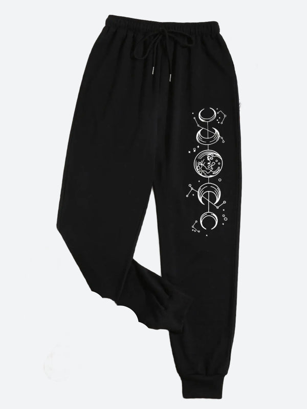 Celestial Graphic Drawstring Joggers
