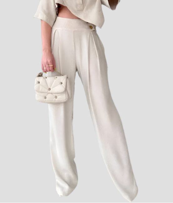 Tailored High-Waist Wide-Leg Trousers