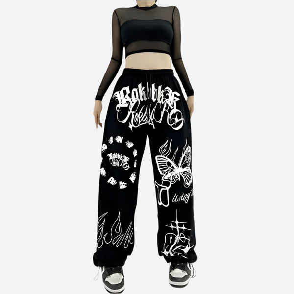 Streetwear Graffiti Wide-Leg Lounge Pants