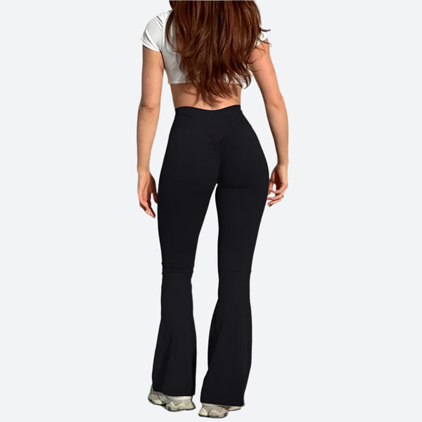 High-Rise Scrunch Flare Workout Trousers