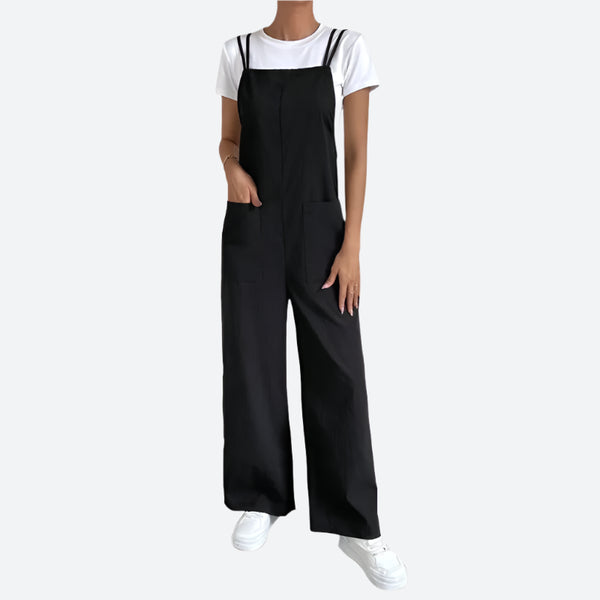 Wide-Leg Sleeveless Casual Jumpsuits