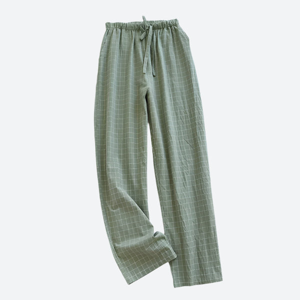 Lightweight Grid Drawstring Waist Lounge Pants