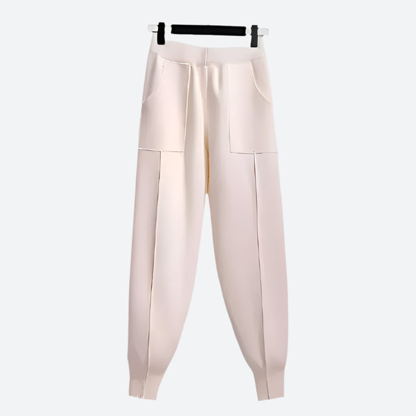 Structured High-Rise Pocket Tapered Pants