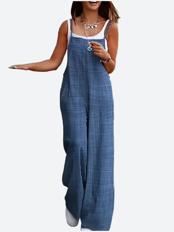 Relaxed Wide-Leg Sleeveless Jumpsuits