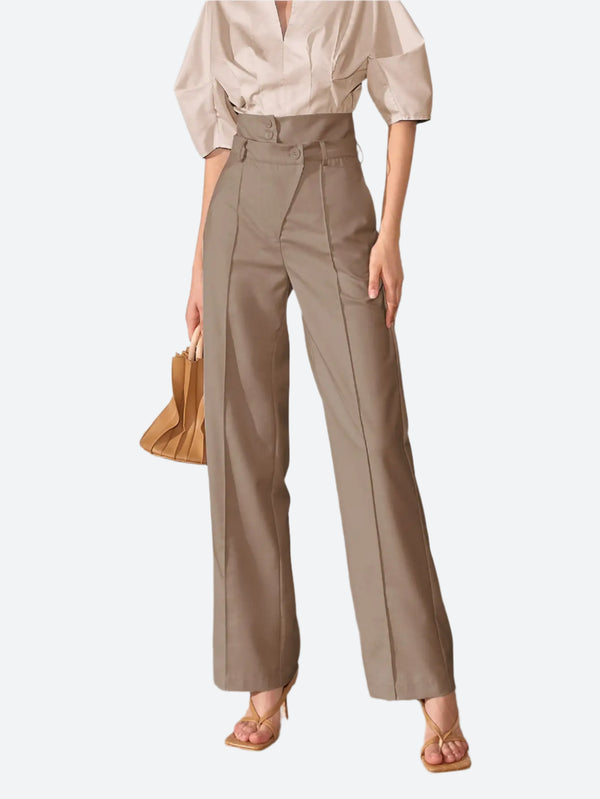 High-Waisted Tailored Wide-Leg Dress Pants