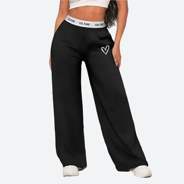 Wide-Leg High-Waisted Lounge Trousers