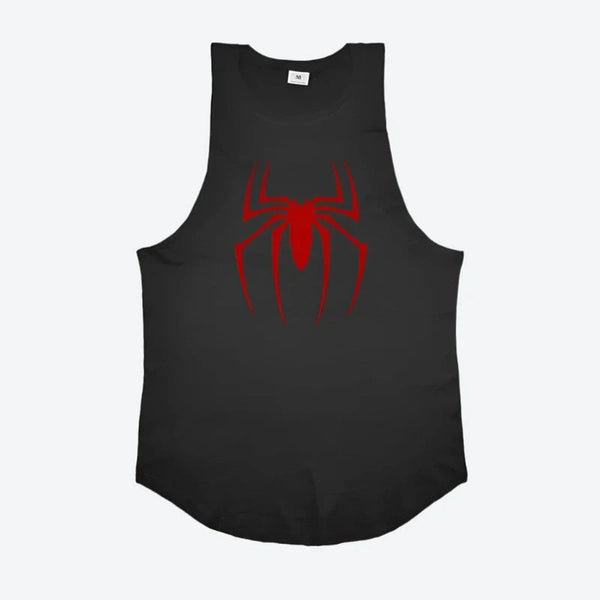 Sleek Graphic Spider Print Tank Tops