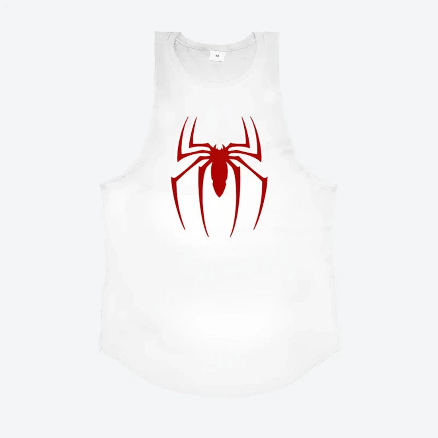 Sleek Graphic Spider Print Tank Tops