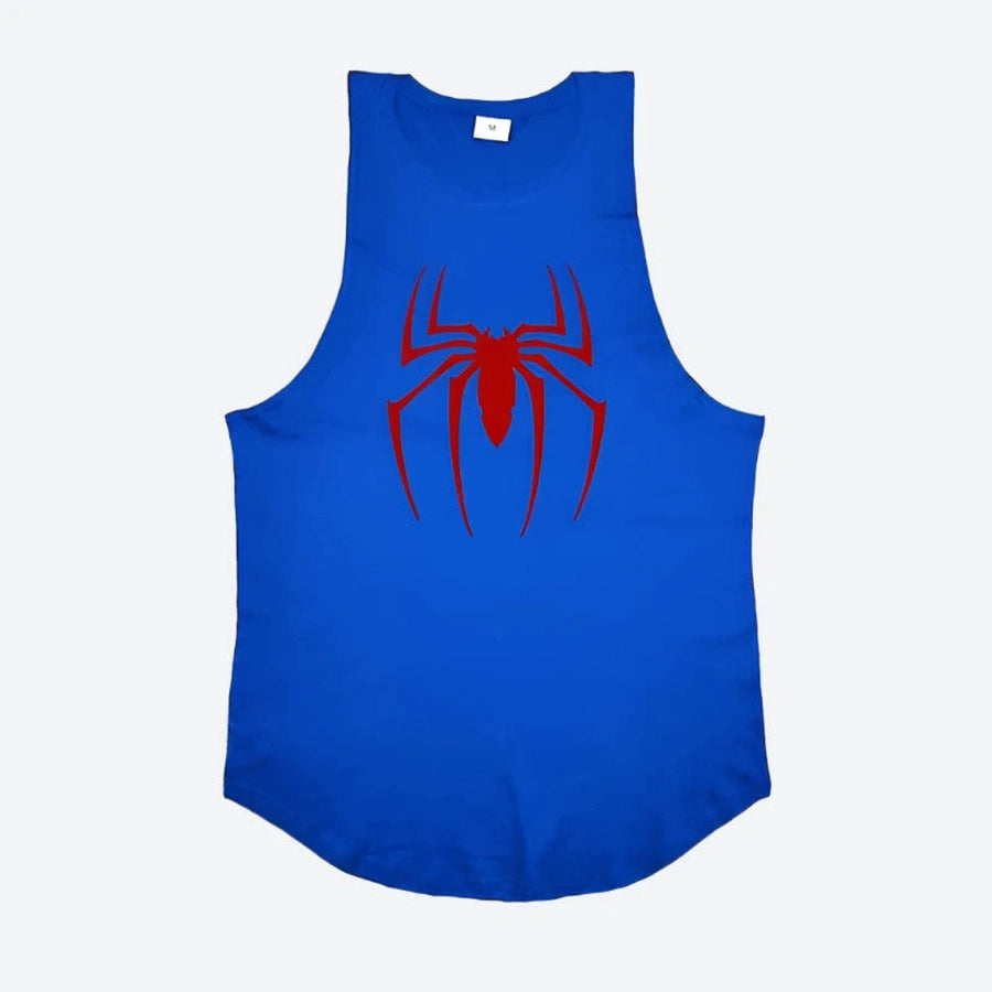 Sleek Graphic Spider Print Tank Tops