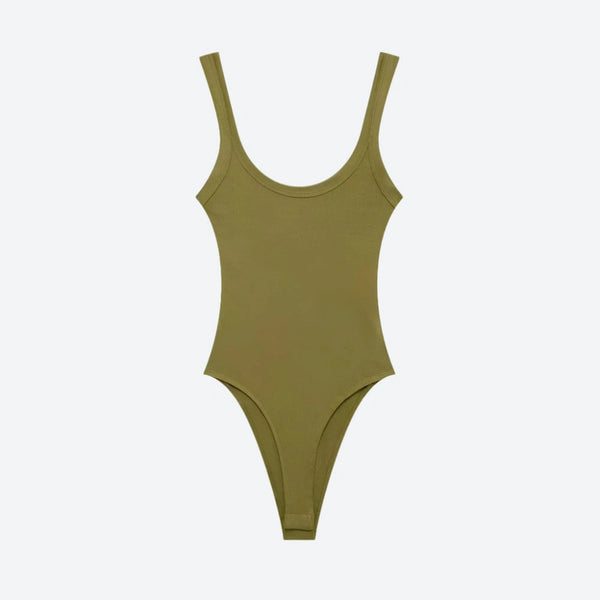 Sleeveless Scoop-Neck Stretchy Knit Bodysuits